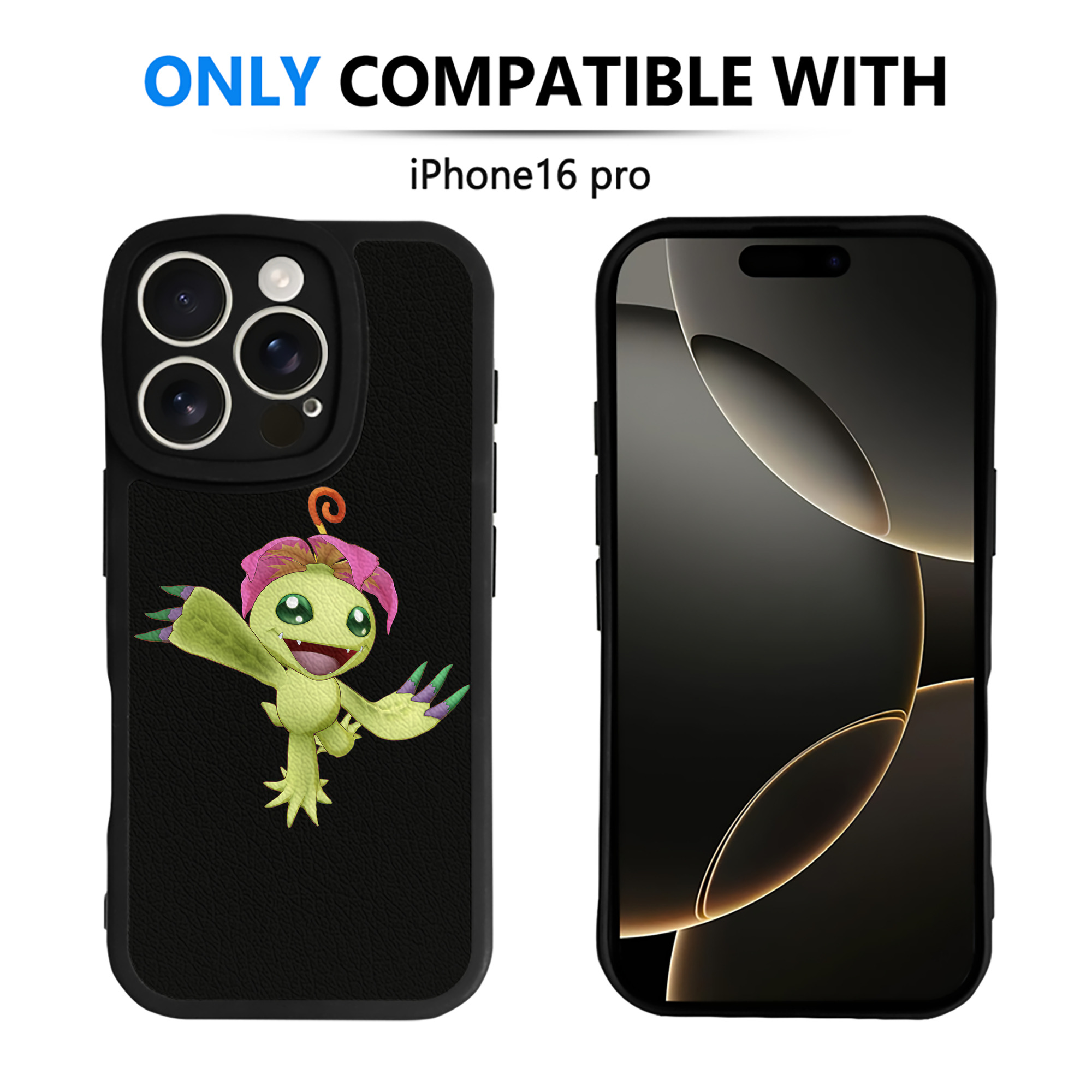 （画像用） Digimon デジタルモンスター/デジモン 【iPhone 16シリーズ対応】シリコンスマホケース（レザー調） 材質：シリコン